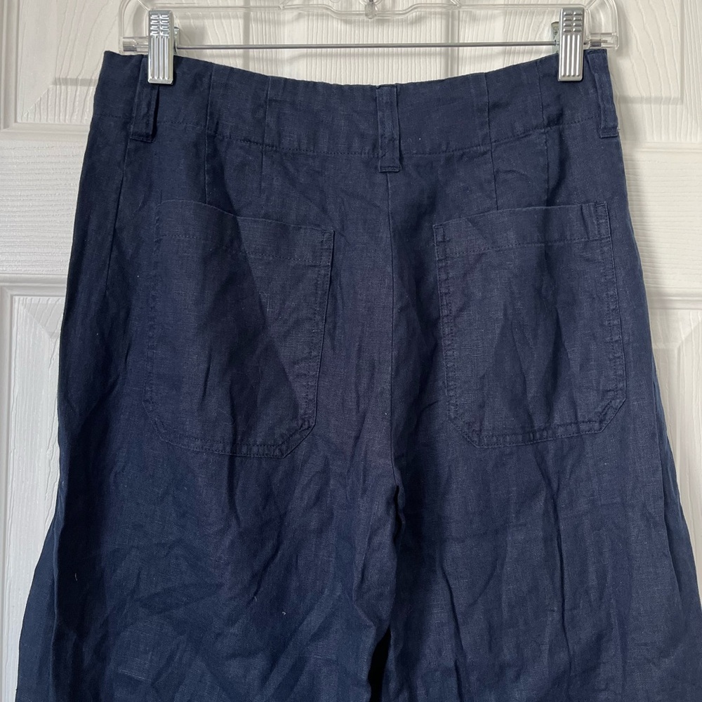 Quince Navy Linen Wide Leg Pants Size 6 - Picture 4 of 8